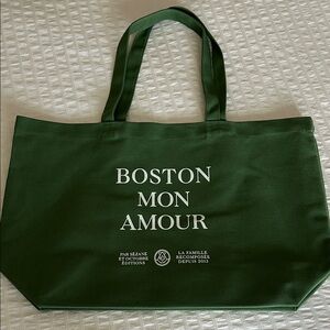 Sezane Forest Green Tote Bag